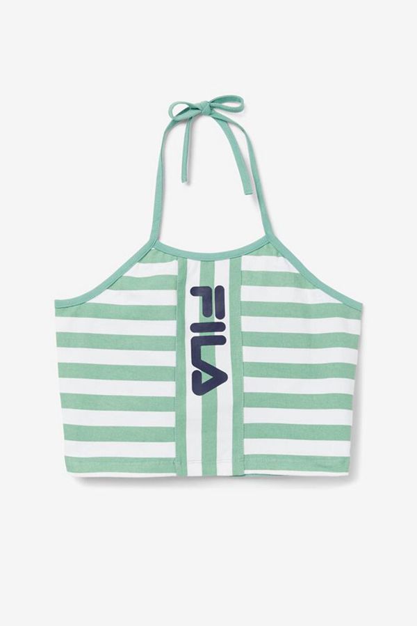 Fila Brinley Halter Women's Tank Top - Green/White/Navy,NZ 946-64210